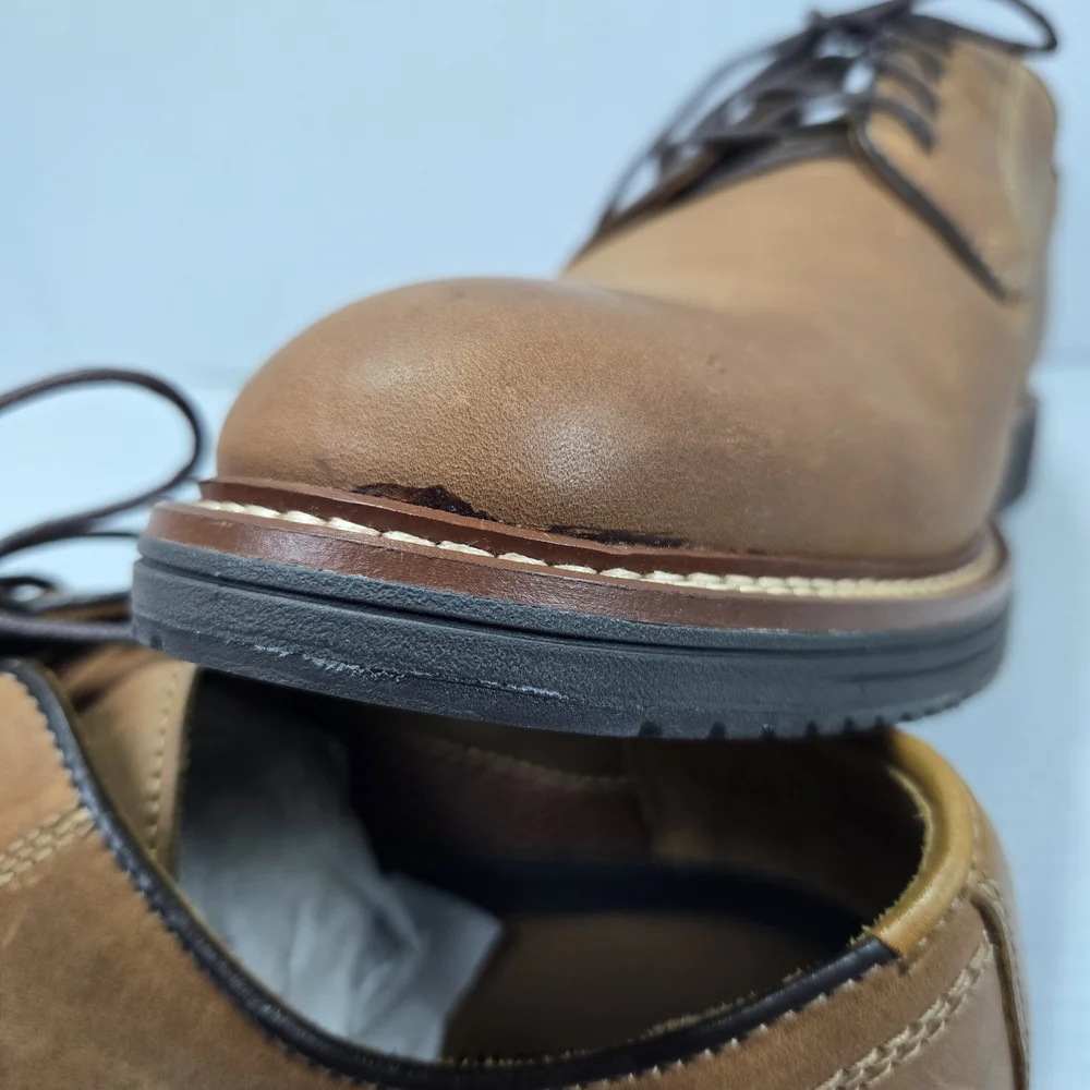 Johnston & Murphy Upton Tan Oiled Full-grain Leather Oxford Loafers Size 11 Wide